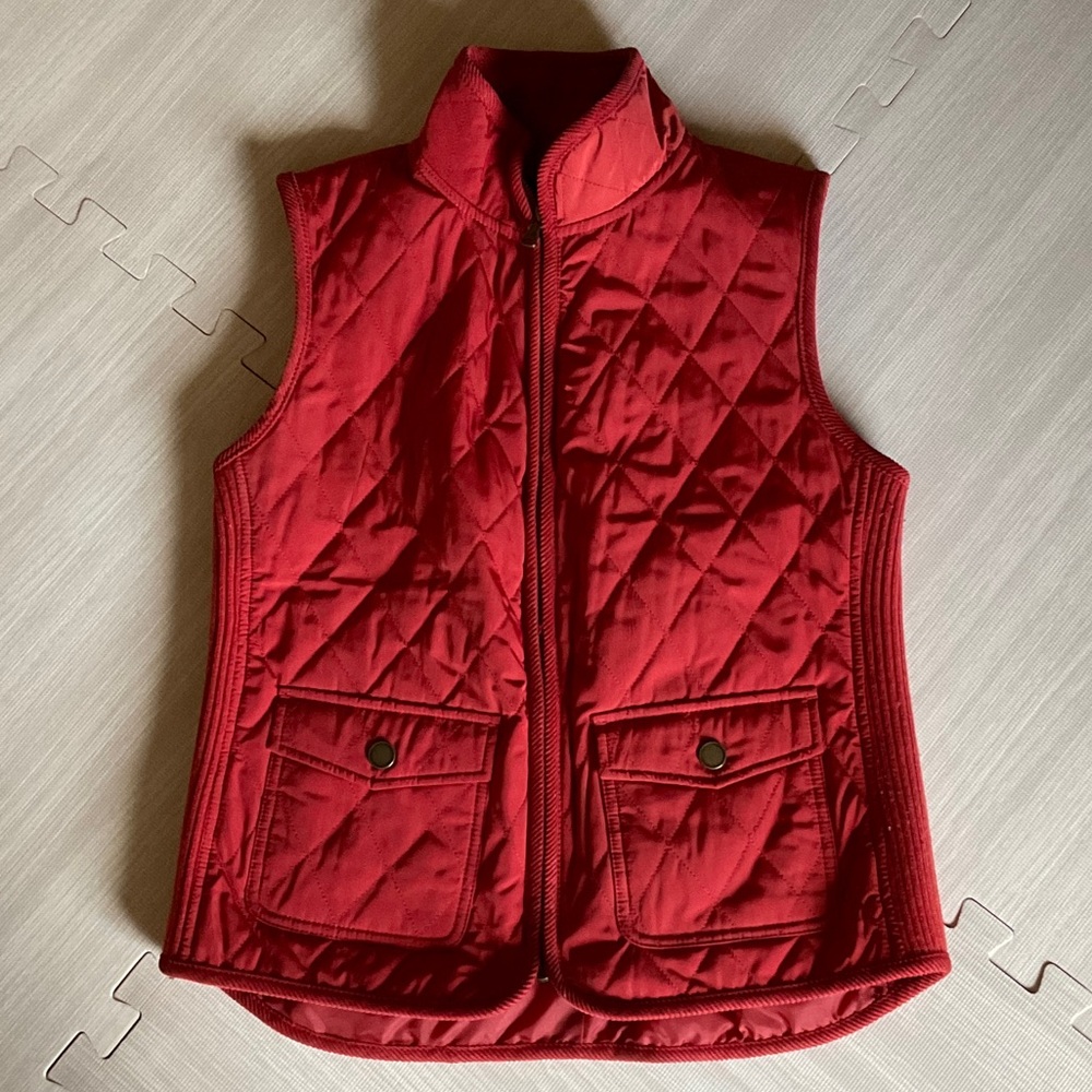 Talbots Red Quilted Vest